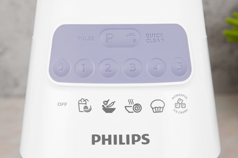 Máy xay sinh tố Philips HR2223/00 - Có 05 tốc độ xay và 1 nút nhồi