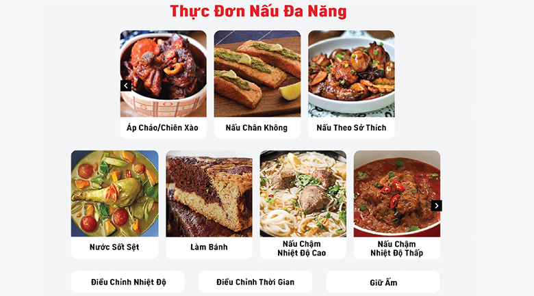 8 chương trình nấu không áp suất - Nồi áp suất điện Tefal CY601868 6 lít