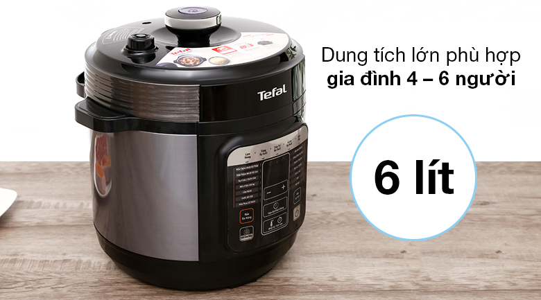 Nồi áp suất điện Tefal CY601868 6 lít - Dung tích 6 lít