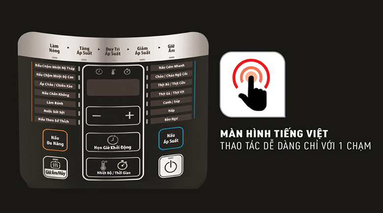 Nồi áp suất điện Tefal CY601868 6 lít - Bảng điều khiển