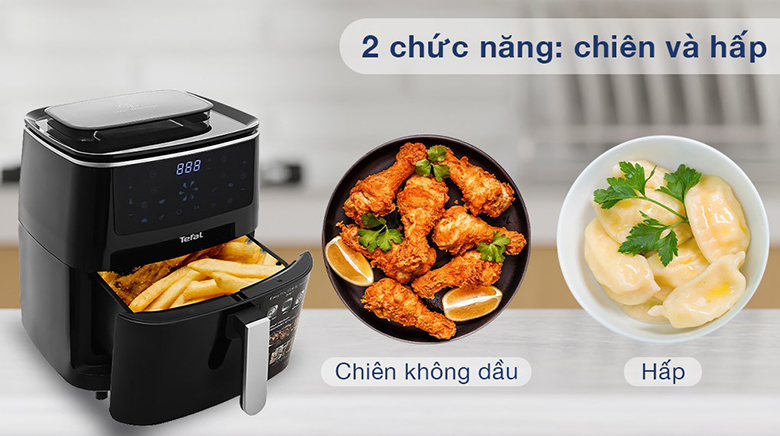 Nồi chiên không dầu kết hợp hấp Tefal FW201815 6.5 lít - Chức năng