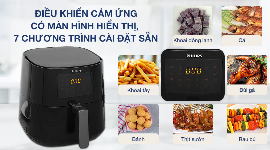 Nồi chiên không dầu Philips HD9280/90 6.2 lít - Bảng điều khiển