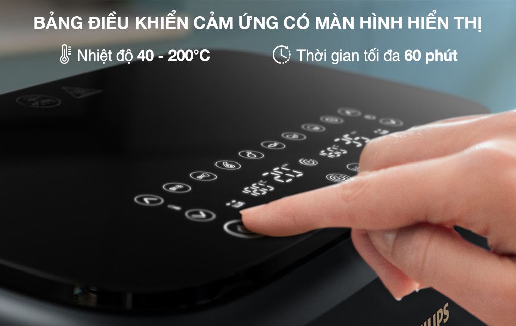 Nồi chiên không dầu Philips NA352/00 9 lít - Bảng điều khiển