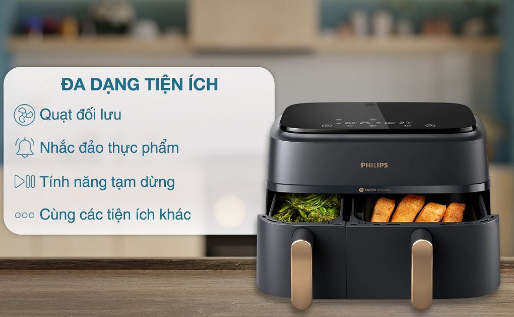 Nồi chiên không dầu Philips NA352/00 9 lít - Tiện ích