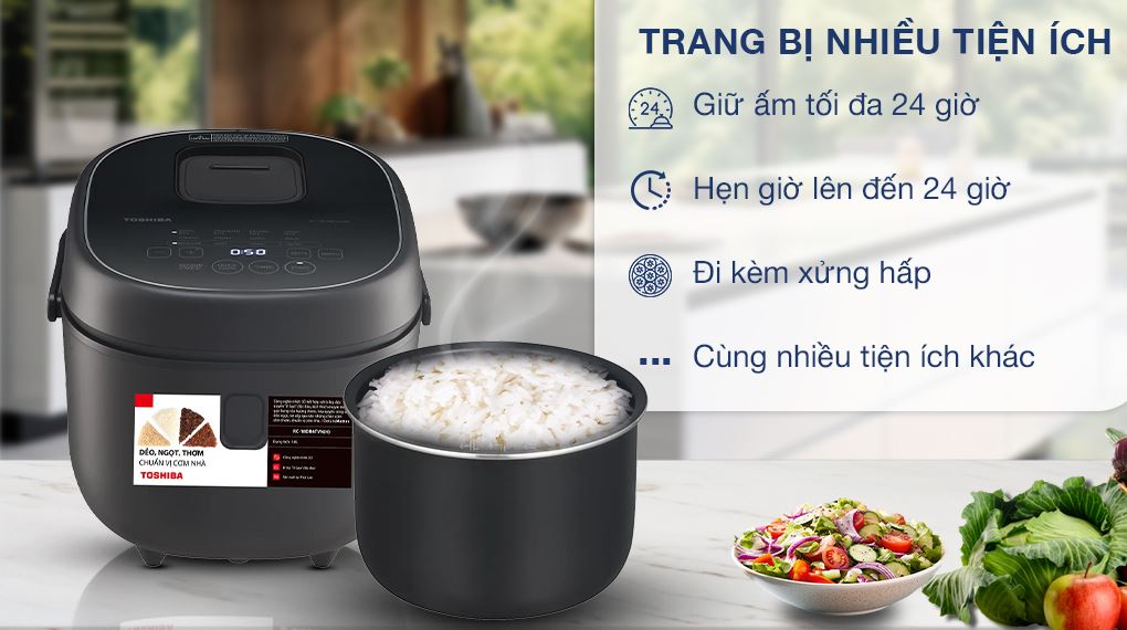 Nồi cơm điện tử Toshiba 1.8 lít RC-18DR4TVN(H) - Tiện ích