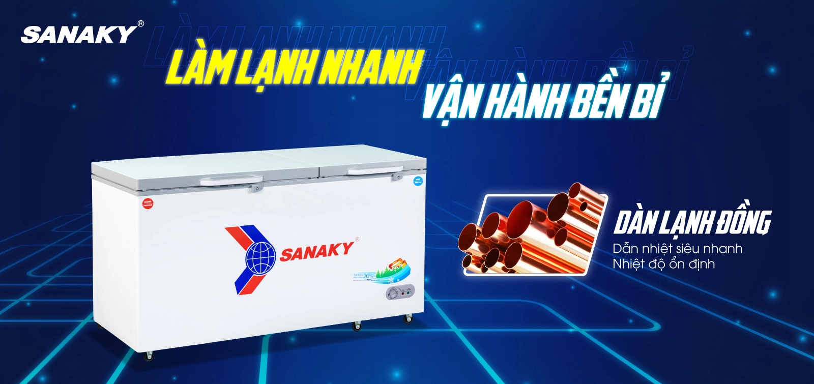 Dàn lạnh bằng đồng kết hợp công nghệ làm lạnh 360 độ