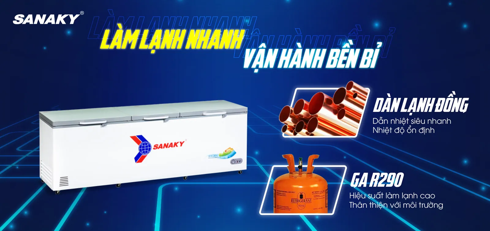 Dàn lạnh bằng đồng kết hợp công nghệ làm lạnh 360 độ