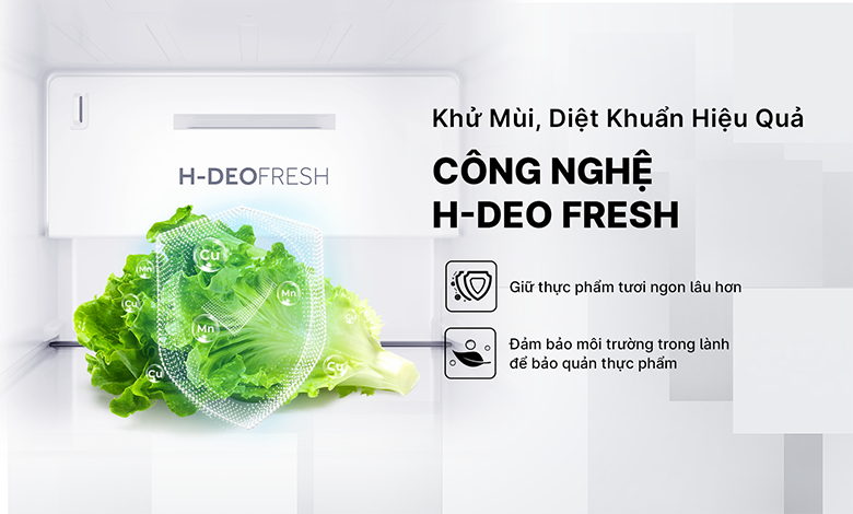 Tủ lạnh Side by side Aqua Inverter AQR-S633XA(SL) khử mùi diệt khuẩn dễ dàng