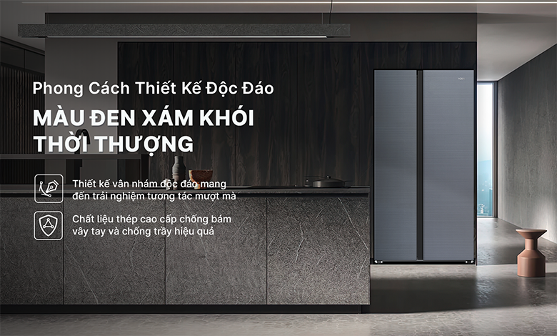 Tủ lạnh Side by side Aqua Inverter 569 lít AQR-S633XA(SL) thiêt kế mới đẳng cấp