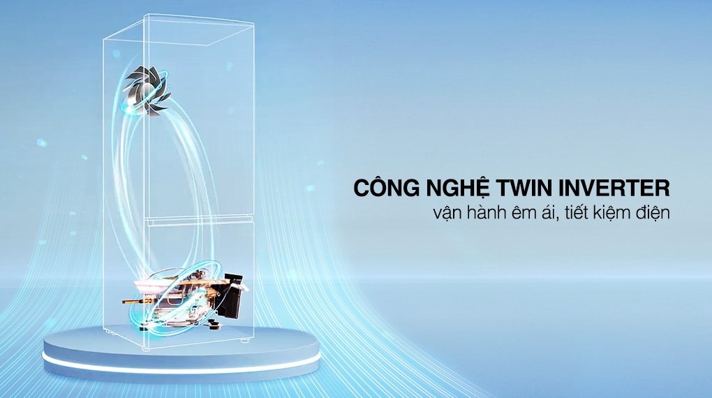 Tủ lạnh Aqua Inverter 480 lít AQR-TA546FA(WGL)U1 - Công nghệ tiết kiệm điện Twin Inverter