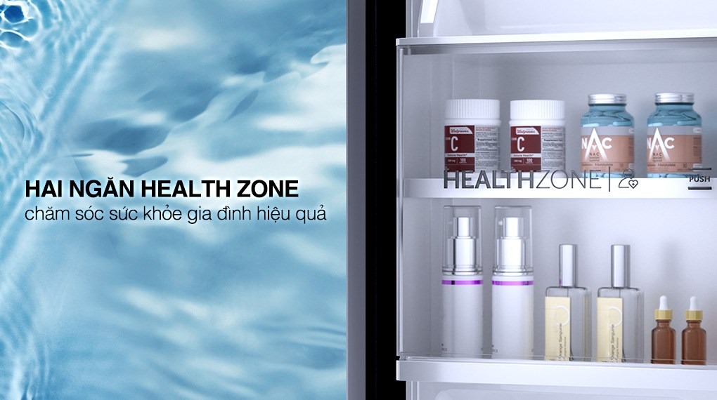 Tủ lạnh Aqua Inverter 480 lít AQR-TA546FA(WGL)U1 - Ngăn Health Zone