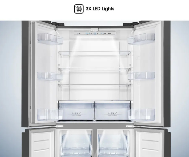 Tủ Lạnh Hisense Inverter 454 lít HM51WF - Đèn LED chiếu sáng tiện lợi