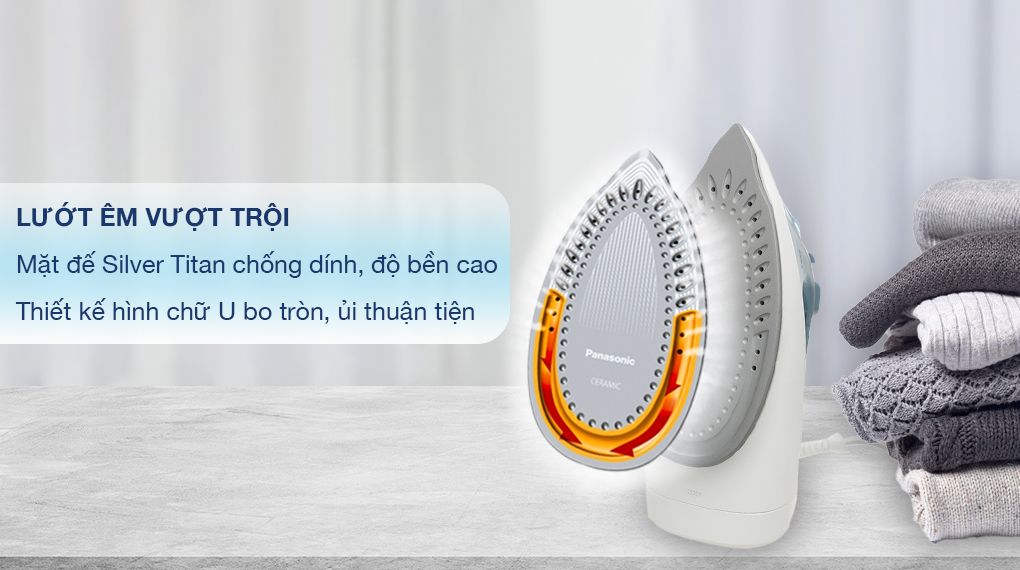 Bàn ủi hơi nước Panasonic NI-S430GRA 2300W - Mặt đế