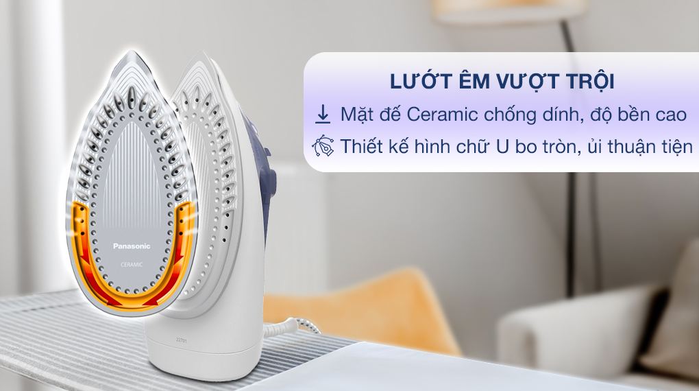Bàn ủi hơi nước Panasonic NI-S530ARA 2300W - Mặt đế