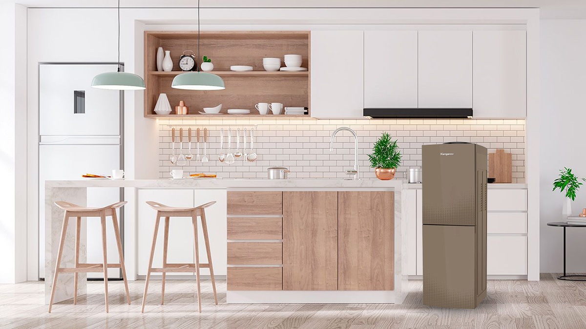  Máy làm nóng lạnh nước uống Kangaroo KG58A3 có thiết kế úp bình hiện đại