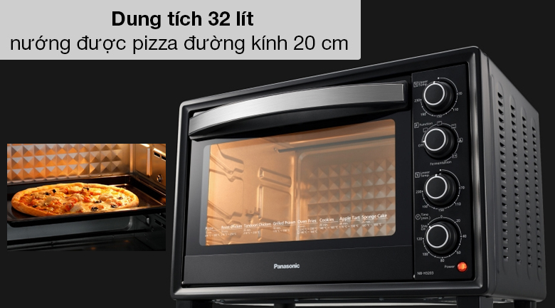 Lò nướng Panasonic NB-H3203KRA 32 lít - Khoang lò dung tích lớn 32 lít
