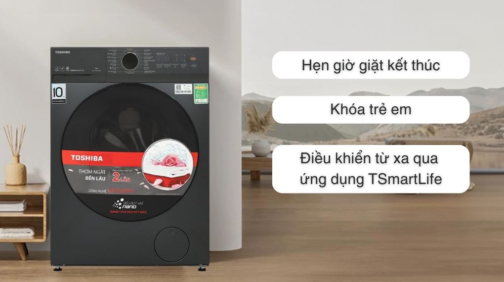 Máy giặt sấy Toshiba Inverter giặt 13 kg - sấy 8 kg TWD-T21BU140UWV(MG) - Tiện ích