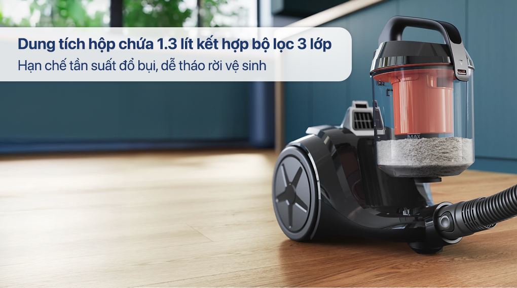 Máy hút bụi dạng hộp Philips XB1012/10 - Hộp chứa bụi, bộ lọc