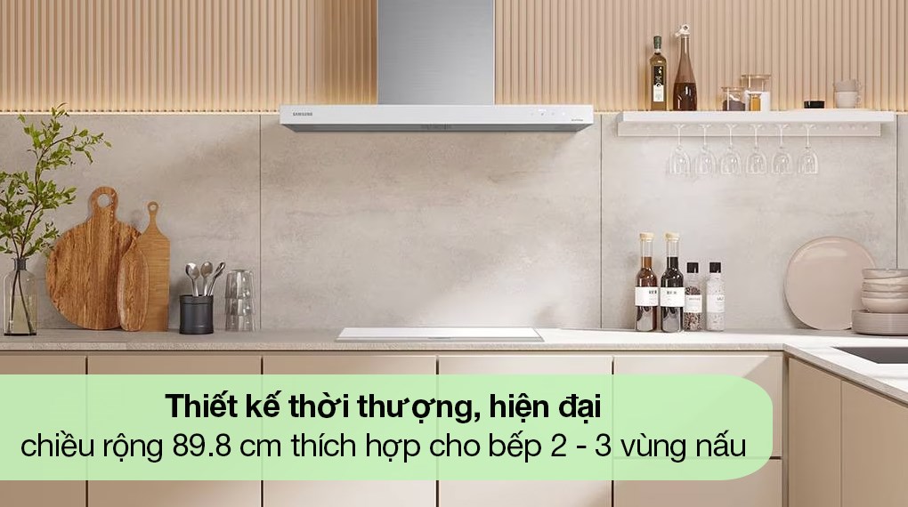 Máy hút mùi áp tường Samsung Bespoke NK36CB665WWHSV - Thiết kế