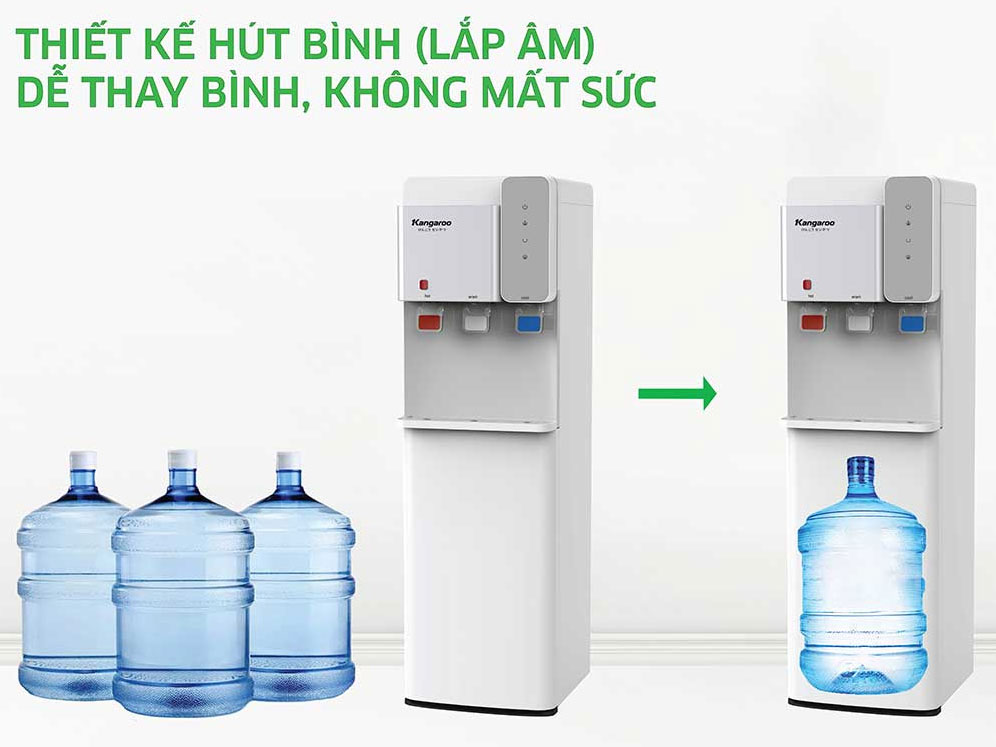 cây nước nóng lạnh Kangaroo KG63A3 sở hữu thiết kế âm bình hiện đại
