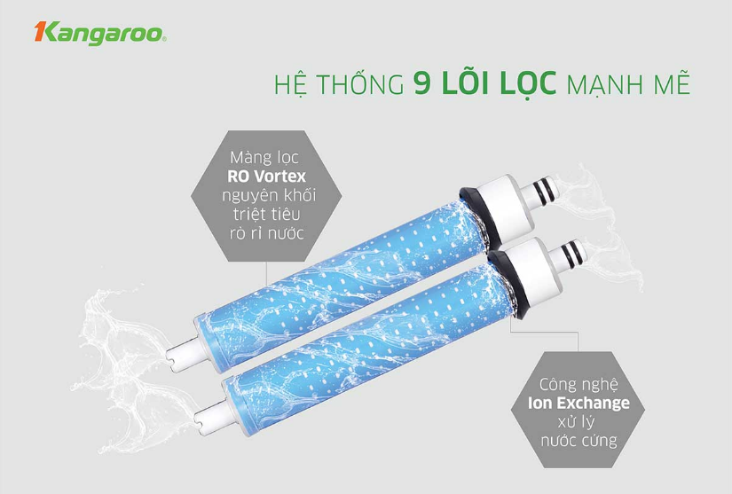Kangaroo Infinity KG109I có hệ thống lọc gồm 9 lõi
