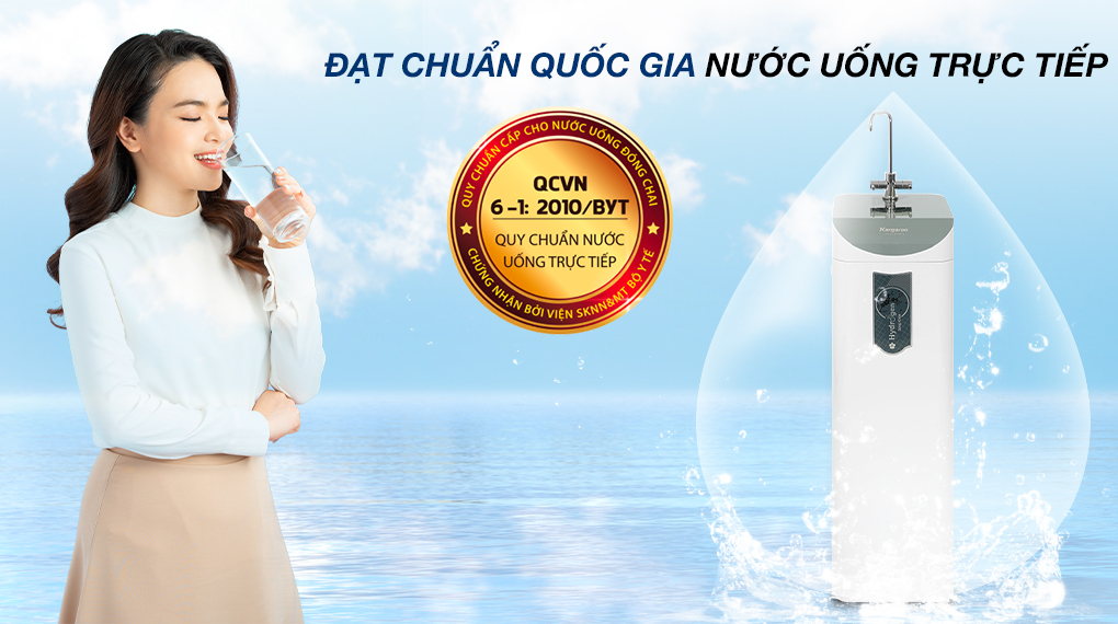 Máy lọc nước RO Hydrogen Kangaroo KG100HD2 8 lõi - Đạt chuẩn Quốc gia