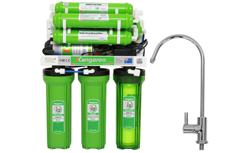 Kèm vòi inox - Máy lọc nước RO không vỏ Kangaroo KG110 9 lõi
