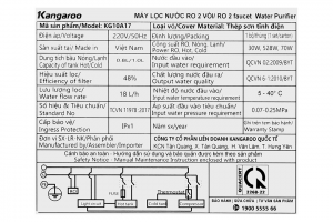 Máy lọc nước RO nóng nguội lạnh Kangaroo KG10A17 10 lõi
