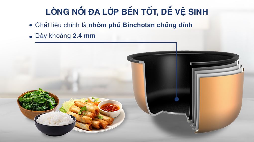 Nồi cơm điện tử Panasonic 1.8 lít SR-DL184WRA - Chất liệu lòng nồi