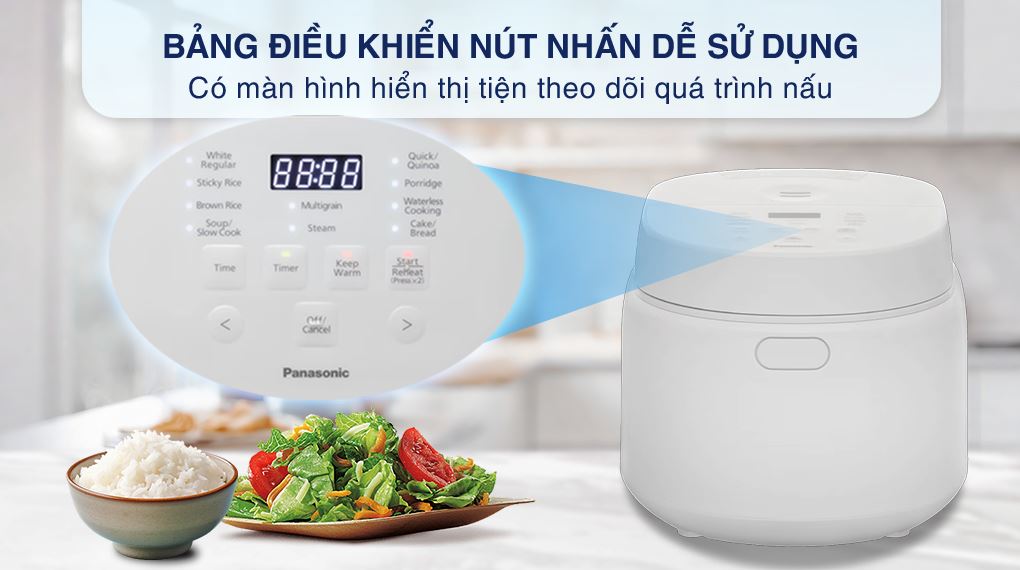 Nồi cơm điện tử Panasonic 1.8 lít SR-DL184WRA - Bảng điều khiển