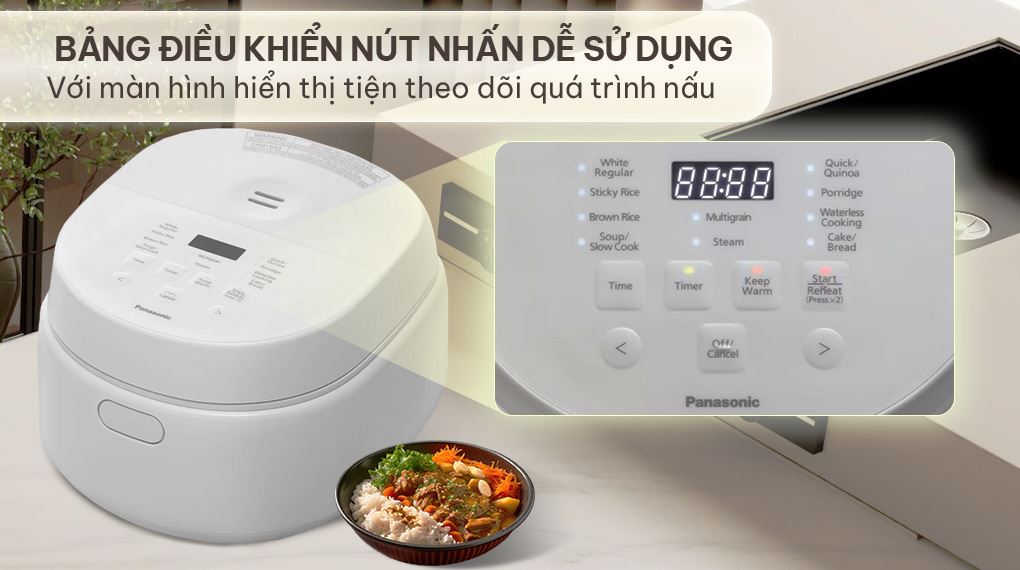 Nồi cơm điện tử Panasonic 1 lít SR-DL104WRA - Bảng điều khiển
