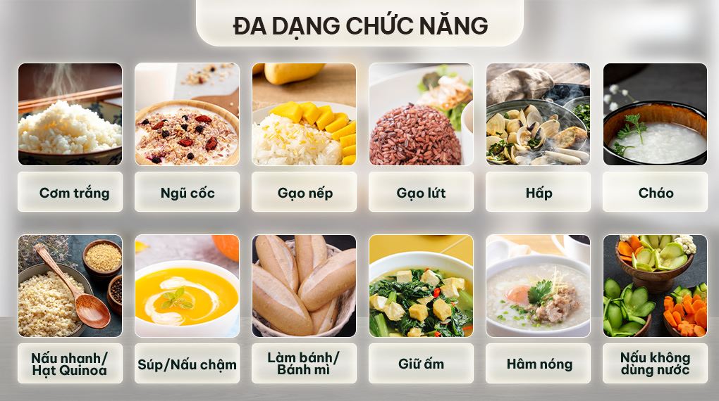 Nồi cơm điện tử Panasonic 1 lít SR-DL104WRA - Chương trình cài đặt sẵn