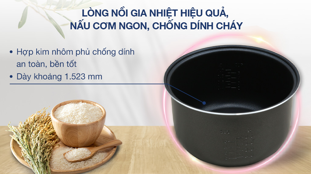 Nồi cơm nắp gài Panasonic 1 lít SR-MVN10LRAX - Lòng nồi