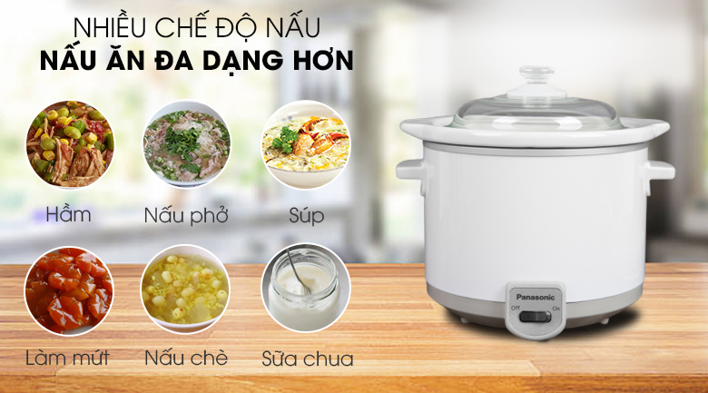 Đa dạng chức năng nấu - Nồi nấu chậm Panasonic 1.5 lít NF-N15SRA