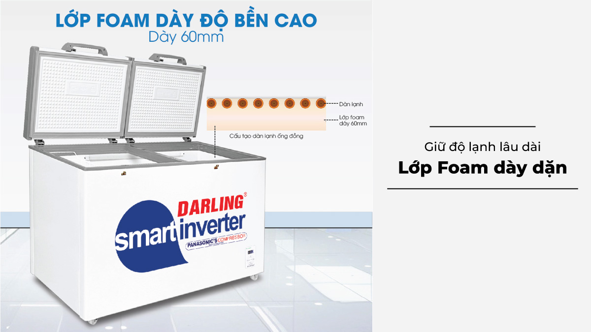 Lớp foam dày dặn giúp giữ hơi lạnh tốt