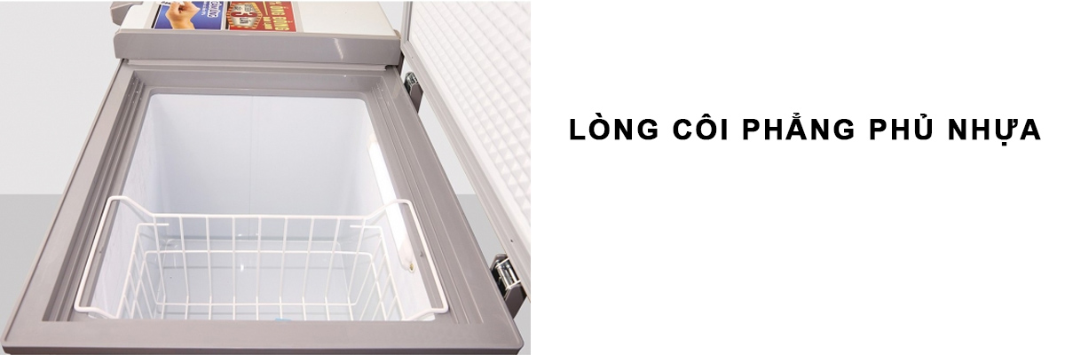 Lòng côi phẳng phủ nhựa của Tủ Đông Darling 370 Lít DMF-3699 WS-2