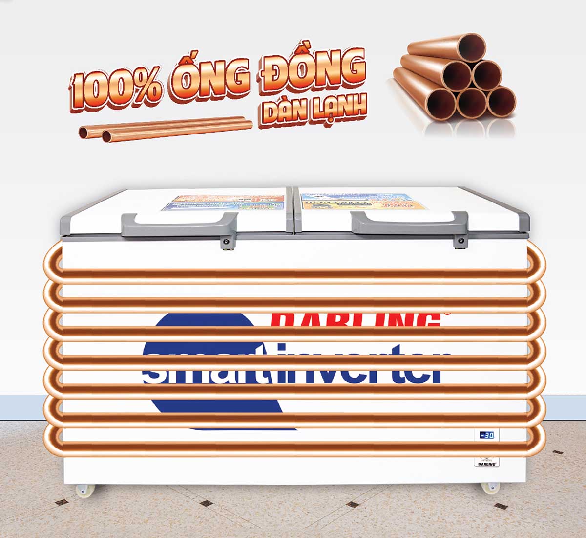 Tủ Đông Mát Darling DMF 4699WSI 2 sở hữu 100% dàn lạnh ống đồng