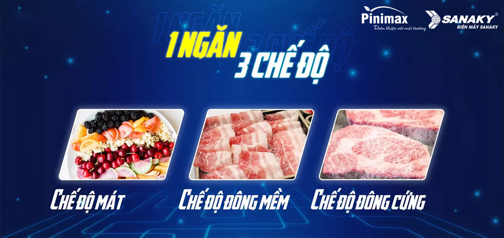 Tủ đông pinimax 1 ngăn 3 chế độ