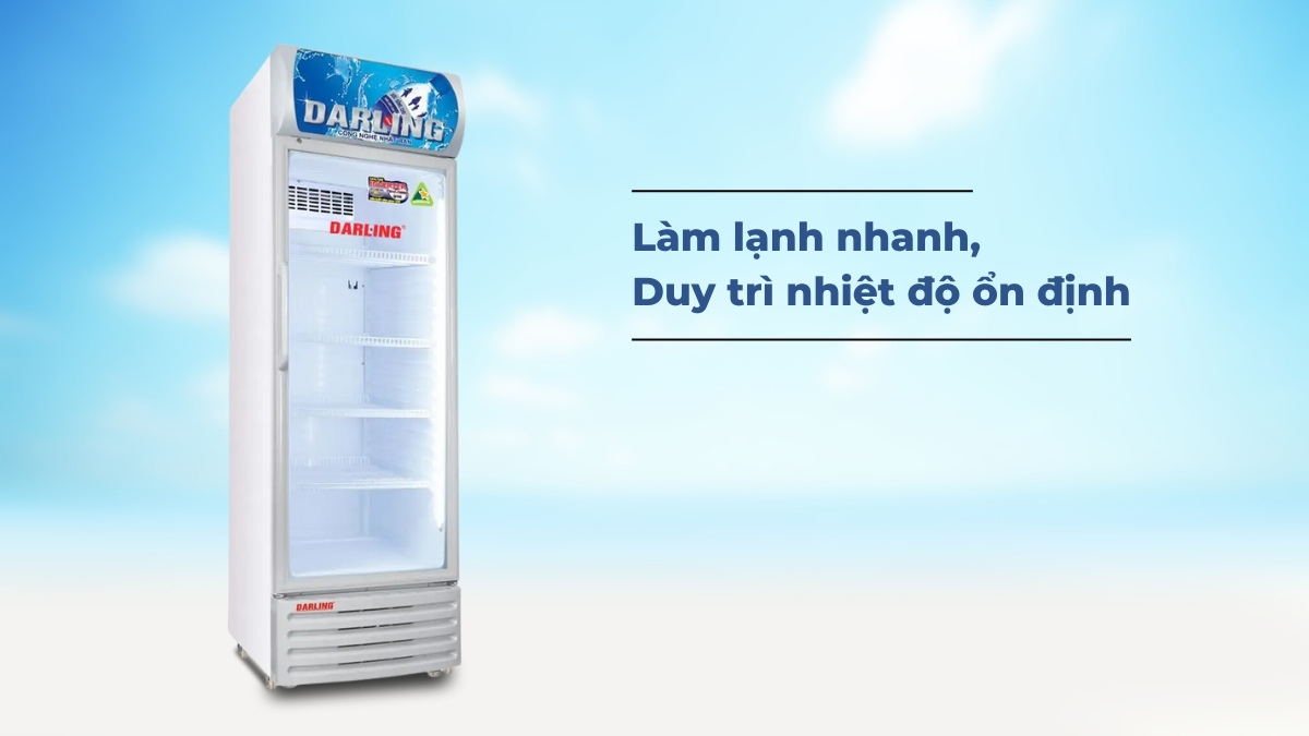 Tủ mát Darling làm lạnh nhanh giúp thực phẩm tươi ngon lâu hơn