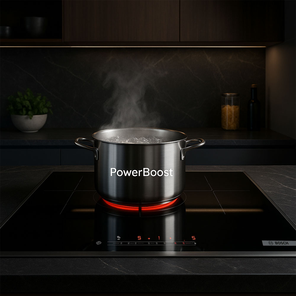 Chức năng PowerBoost tăng tốc quá trình nấu nướng