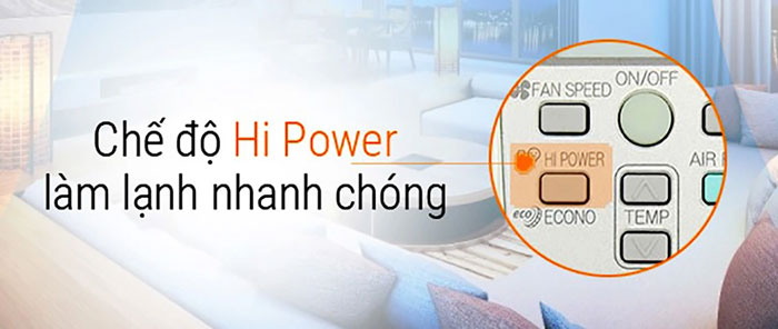 Điều hòa Mitsubishi Heavy SRK SRC09CTR S5 có chế độ làm lạnh nhanh Hi Power