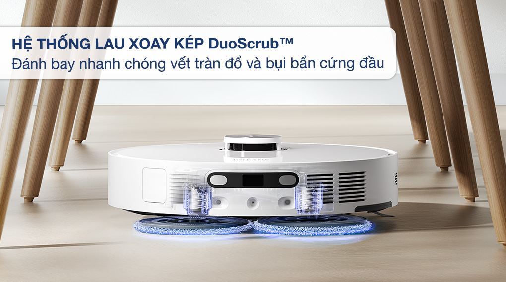 Hệ thống lau xoay kép DuoScrub™ - Robot hút bụi lau nhà Dreame L10S Ultra Gen 2.0