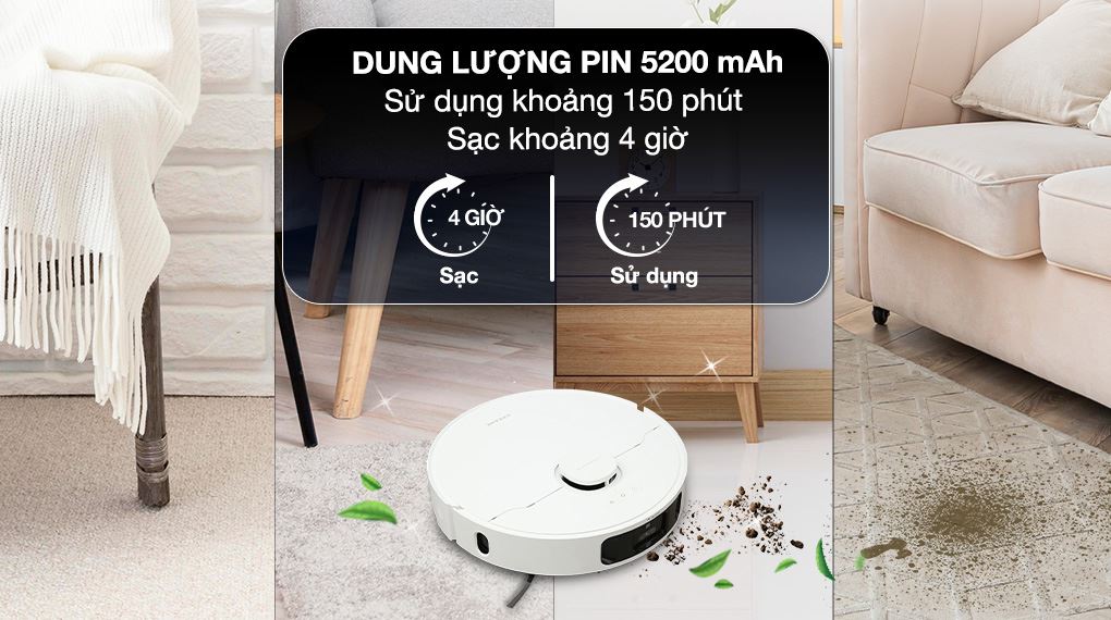 Thời gian sạc và sử dụng - Robot hút bụi lau nhà Dreame L30S Ultra