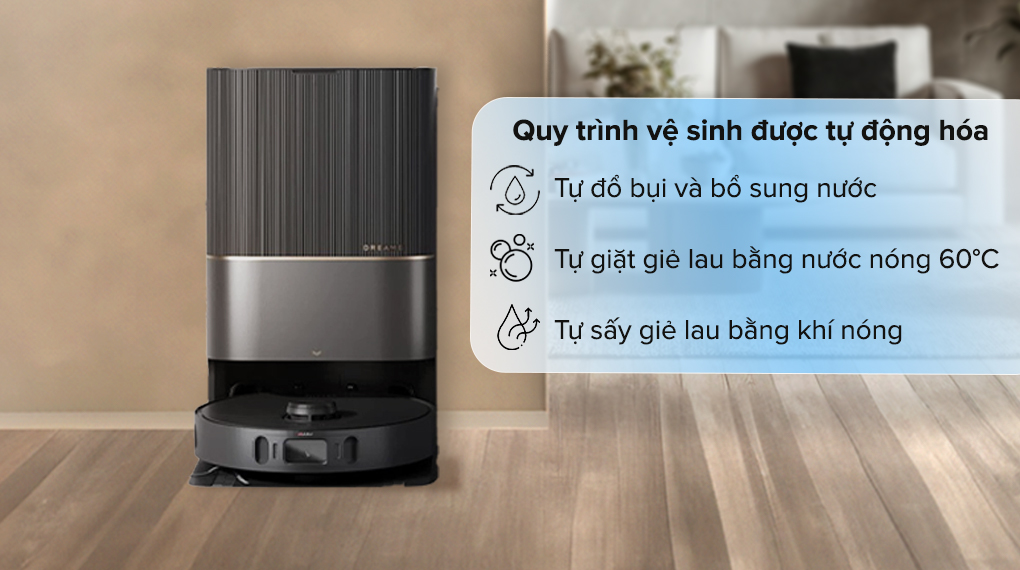 Robot hút bụi lau nhà Dreame X30 Ultra - Quy trình vệ sinh tự động hóa