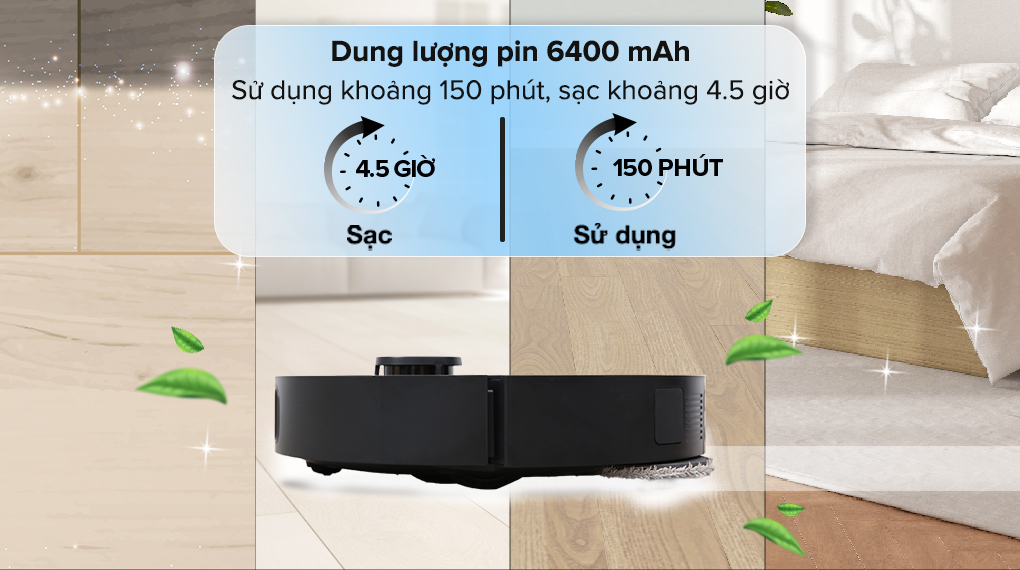 Robot hút bụi lau nhà Dreame X30 Ultra - Dung lượng pin