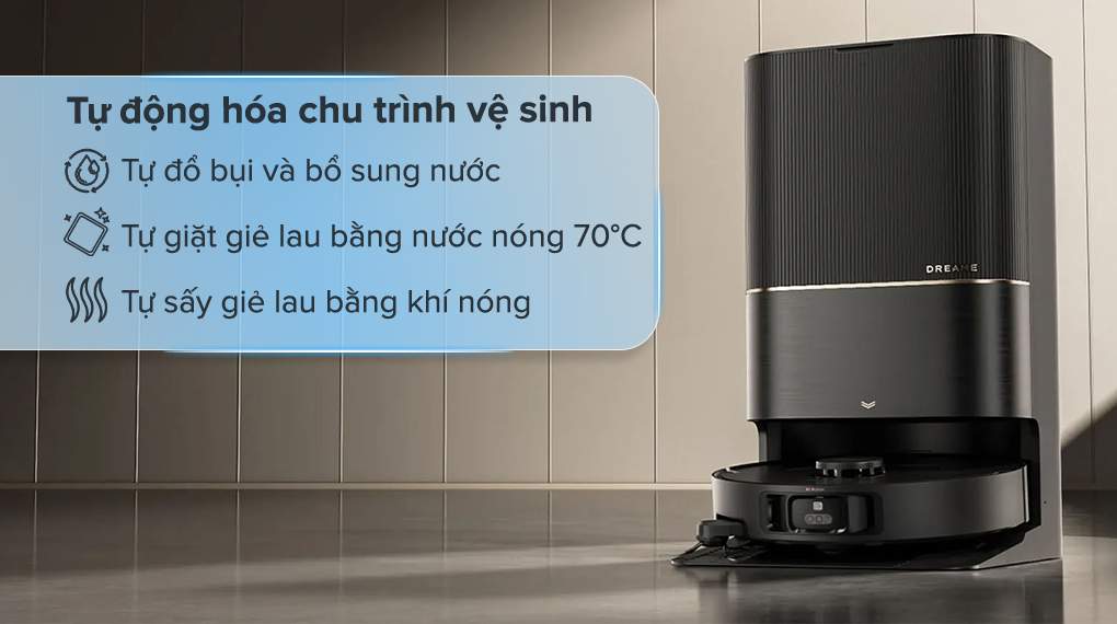 Robot hút bụi lau nhà Dreame X40 Ultra - Tự động hóa chu trình vệ sinh