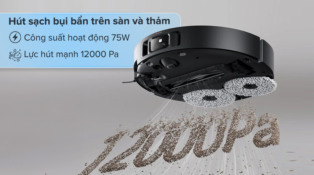 Robot hút bụi lau nhà Dreame X40 Ultra - Công suất và lực hút