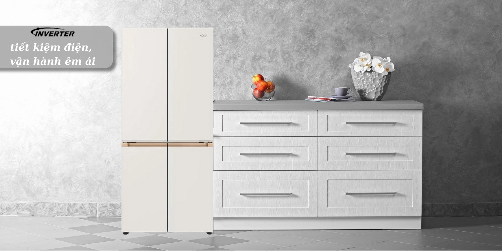 Tủ Lạnh Aqua AQR-MA580XA(MC)U1 tiết kiệm điện, vận hành êm ái