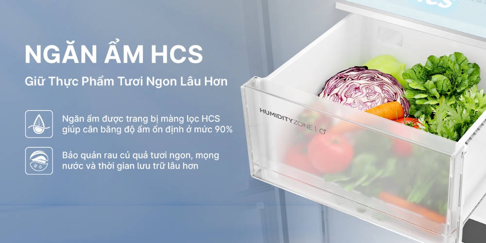Tủ Lạnh Aqua Inverter 515 Lít AQR-MA590XA(MC)U1 có ngăn HCS