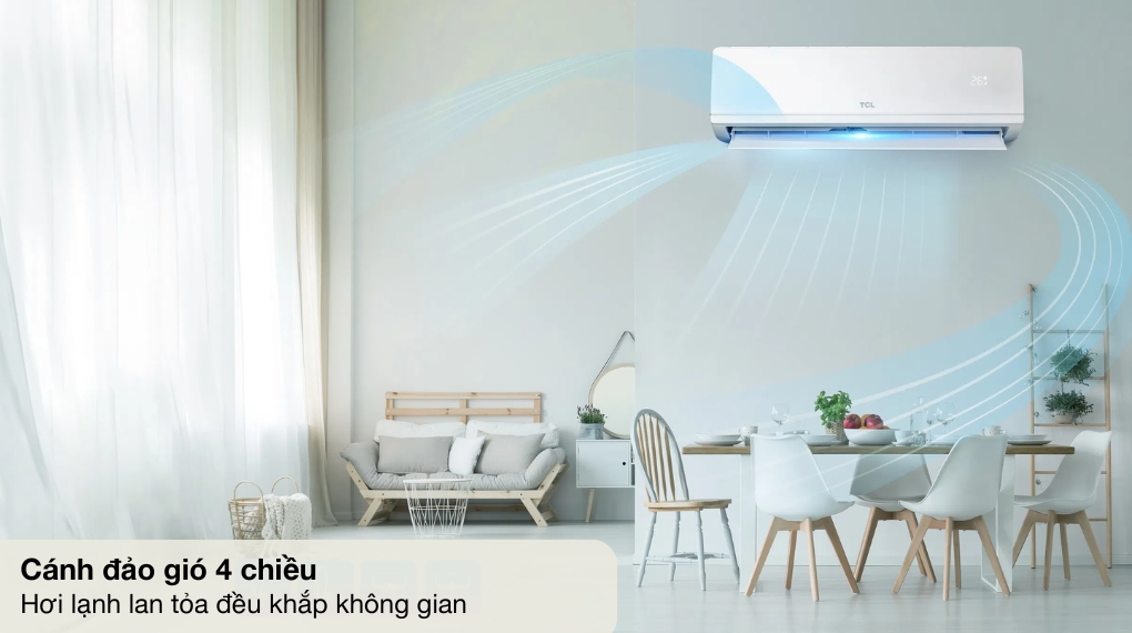 Máy lạnh TCL Inverter 1 HP TBIP-10CSD/TPHI - Cơ chế thổi gió